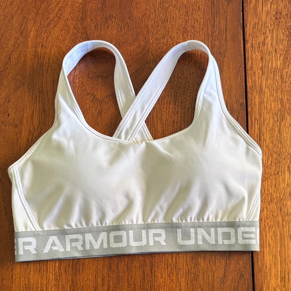 Under Armour Women's Gray and White Sports Bra